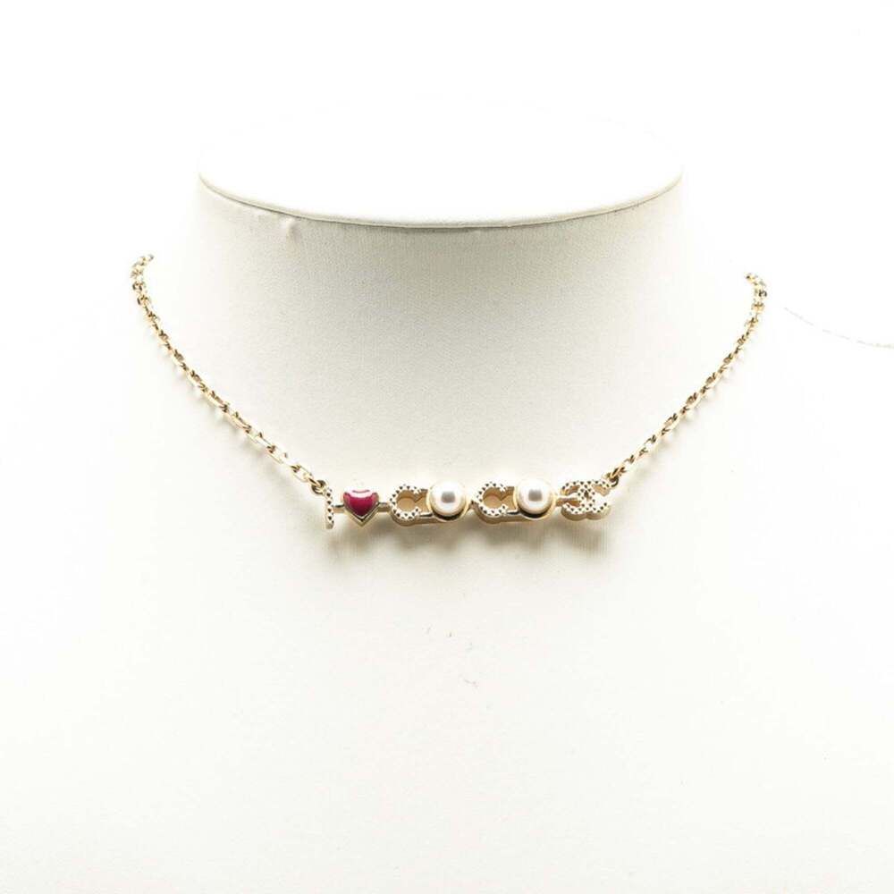 Chanel I LOVE COCO Coco Mark Necklace Gold Plated Fake Pearl Women's CHANEL - Picture 3 of 3
